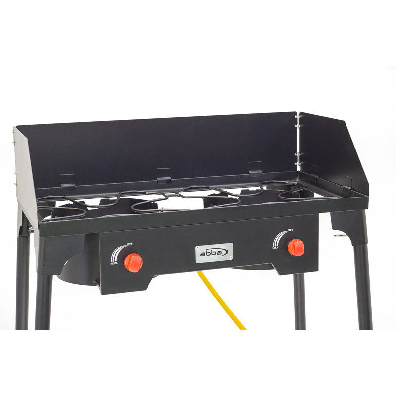 Professional Black Steel 2-Burner Outdoor Propane Stove