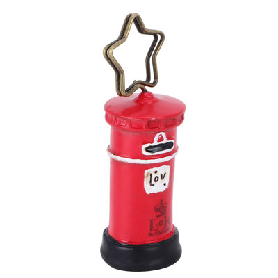 Mignon boîte aux lettres en résine, mémo, photo, clip en métal, note, porte-message, décoration, bricolage, rouge