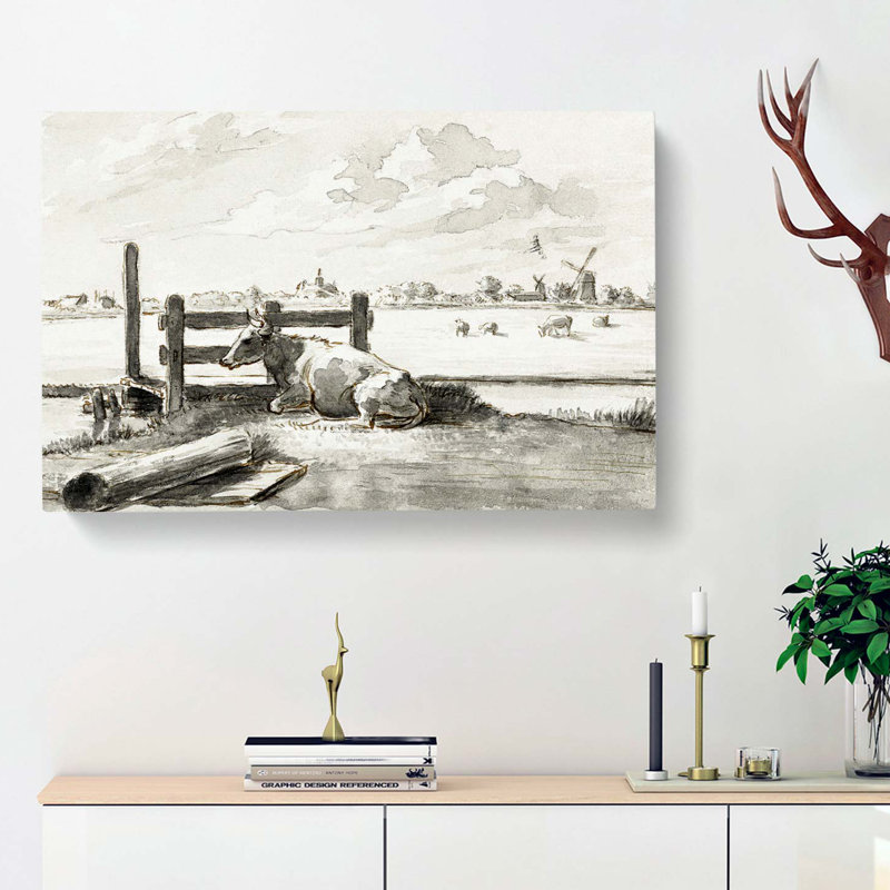 Field Of Cows by Jean Bernard - Wrapped Canvas Print, 50cm H x 76cm W x 3cm D