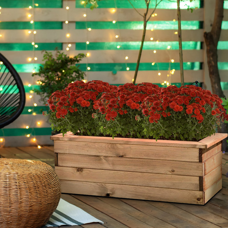 Handmade Wood Planter Box, 31.5cm H x 82cm W x 41cm D