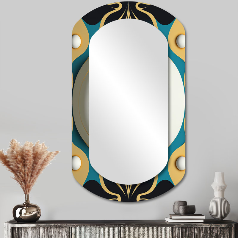 Golden Eye Of The Beouer V - Miroir mural traditionnel à formes asymétriques, 43 po x 23 po