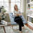 Folding Upholstered Oversized Saucer Chair With Steel Frame-1704786033-1704786037