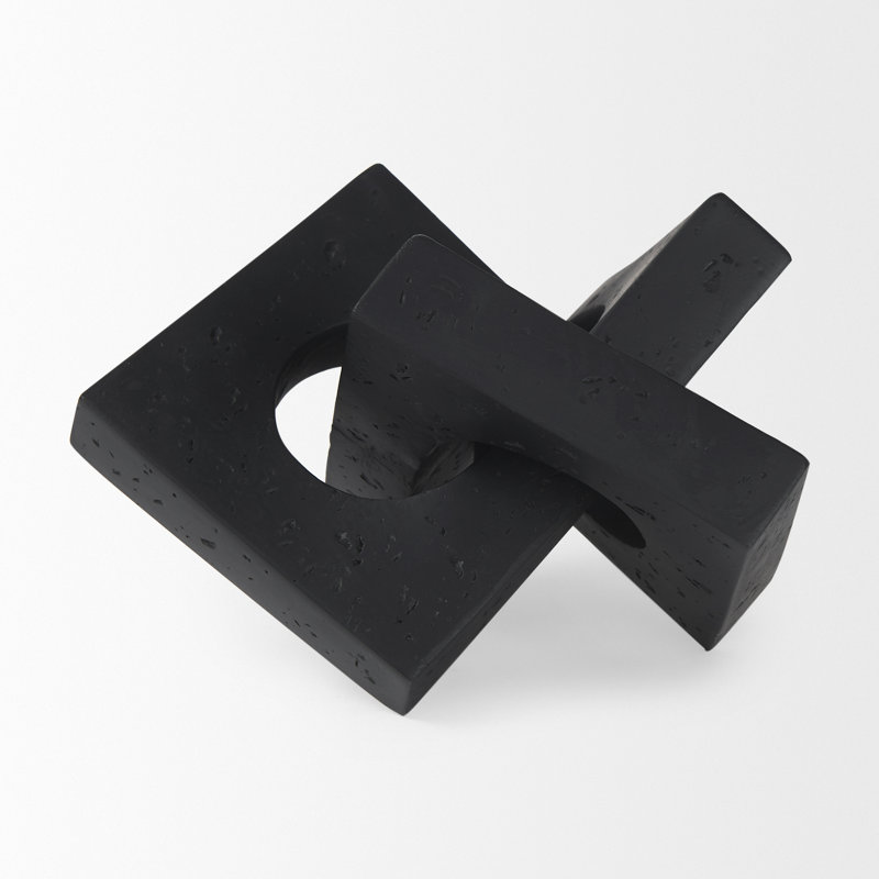 Arvis Abstract Figurines & Sculptures, Black, 4.53" H x 7.28" W x 6.85" D
