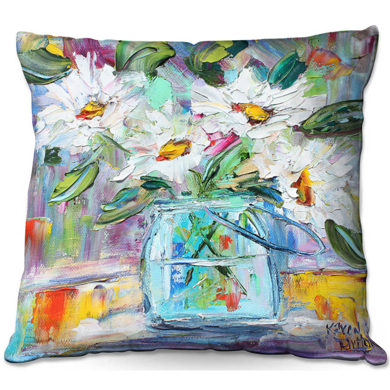  Coussin Couch Daisies, 16 po x 16 po