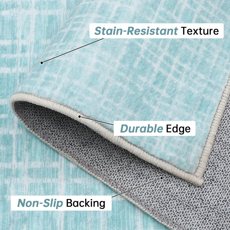 Lavarious Washable Plaid Indoor Rug, Runner 2' x 6'