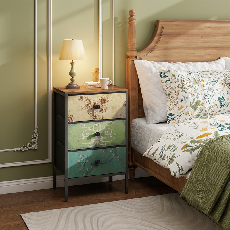 41.9cm W Metal Bedside Table