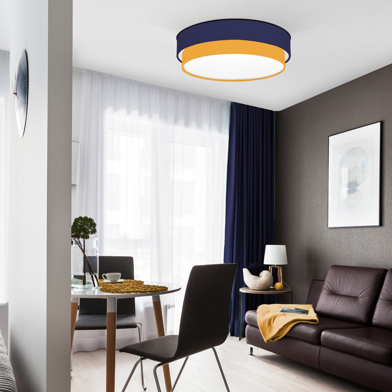 Avory Flush Mount, Navy Blue / Yellow