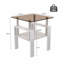 Table basse carrée en verre, ensemble de 2 tables de salon, ensemble de 2 tables de thé moderne trempé avec plateau en MDF et table de bout brun / blanc-529655432-529655434
