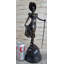 Statue féminine Little Bo Peep en bronze 17 po x 7 po