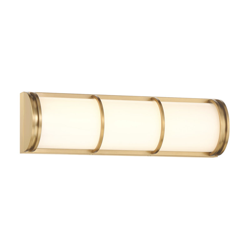 Beacon LED Bathroom Vanity Light in Warm Brass, Brass