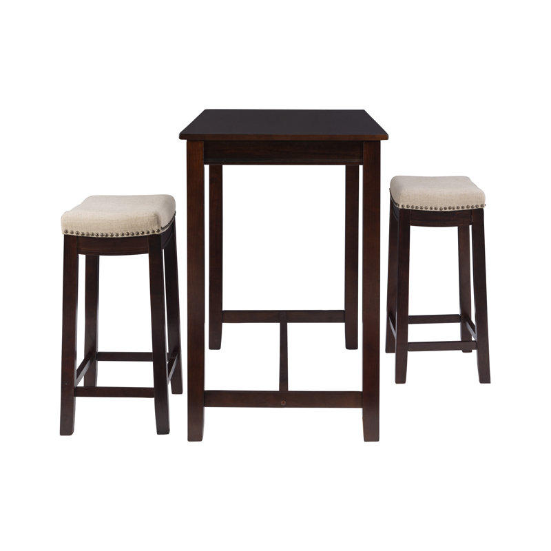 Arlyce 4 - Person Bar Height Dining Set, Walnut/Linen, 36" H x 47.25" L x 23.75" W, Brown