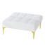 Lit futon convertible blanc Abbey avec pieds en métal doré-121570622