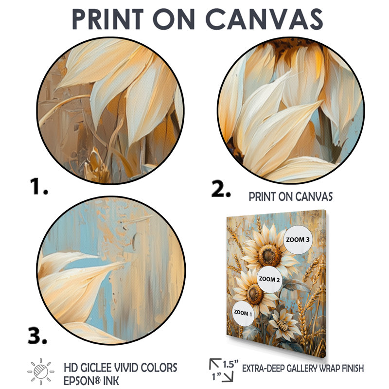 Domonike - Floral Wall Decor, Argent argent, H 40 po x l 30 po, Reproduction encadrée d'une seule photo