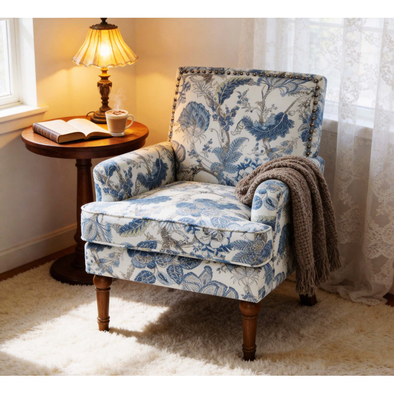 Chaise d'appoint Farmhouse French Country, Bleu
