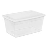 Sterilite Storage Box, Stackable Bin with Lid, Plastic Container to Organize Shoes and Crafts on Closet Shelves