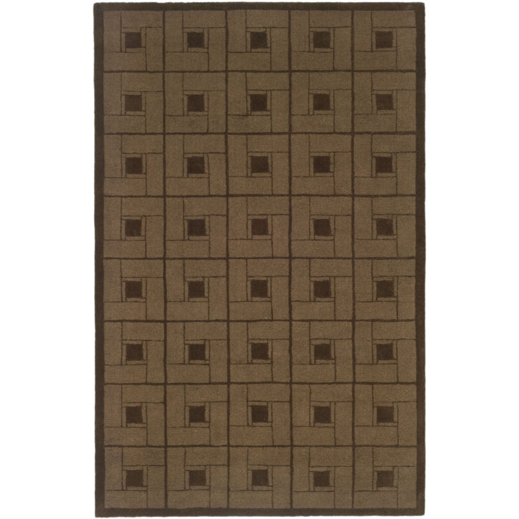 Martha Stewart Square Knot Hand Tufted Wool Geometric Rug