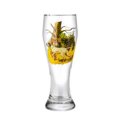 Verres Pilsner Victoria Bella de fabrication européenne. Verre à bière 14 oz (415 ml) pour une meilleure rétention de la tête, des arômes et de la saveur. Le motif du chien de chasse.