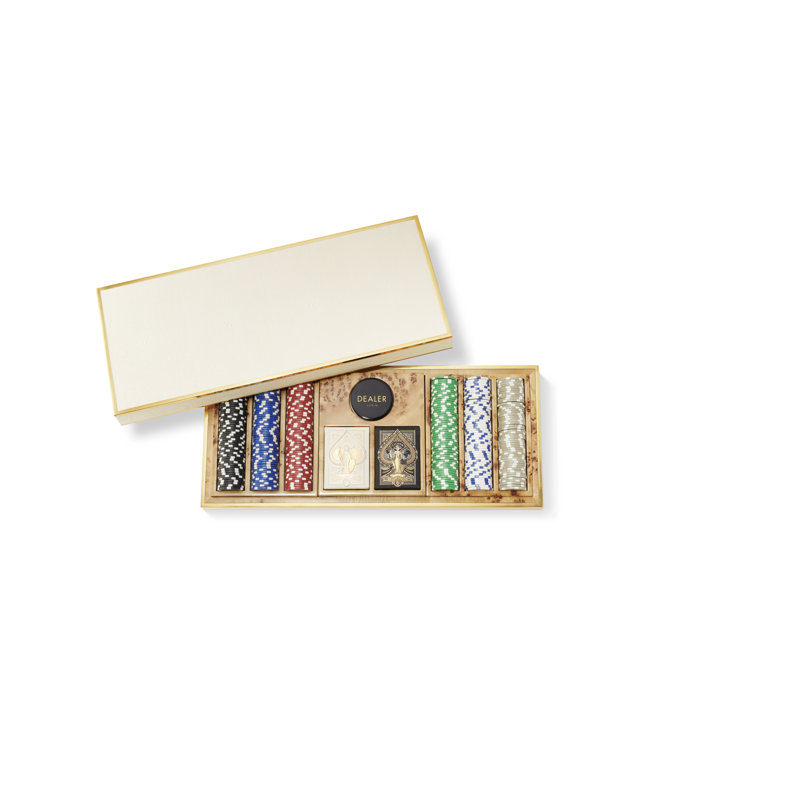 300 Piece Shagreen Poker Set, Cream