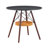 31.5-Inch Diameter Circular Dining Table, Black MDF Vacuum Formed Tabletop, Walnut  Wood Legs, With Suspended Woven Storage Basket Structure. A Casual Coffee Table Suitable For 2-4 People.-402521629
