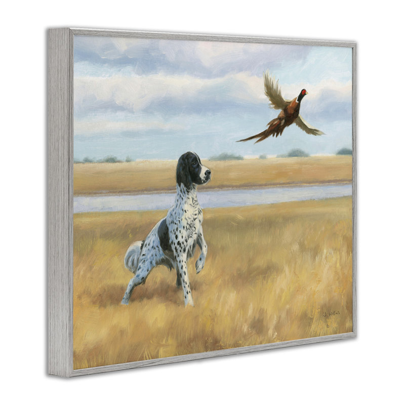Pointer Dog and Faisan, H 11 po x l 14 po x P 1,5 po, Estampe numérique Farmhouse