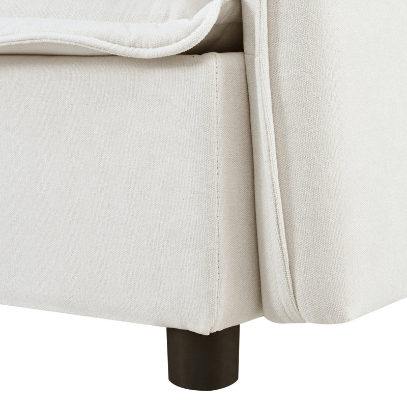 Double-Layer Cushion Modular Sofa, Freely Combinable, 4-Seater With Storage Function, Beige