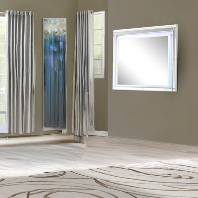 Miroir Sterling avec cadre DEL fabriqué en bois