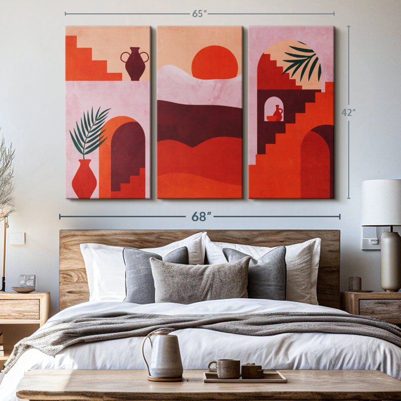 Architecture «Desert Abode Abstract Canvas Print» sur, H 42 po x l 65 po x P 1,25 po