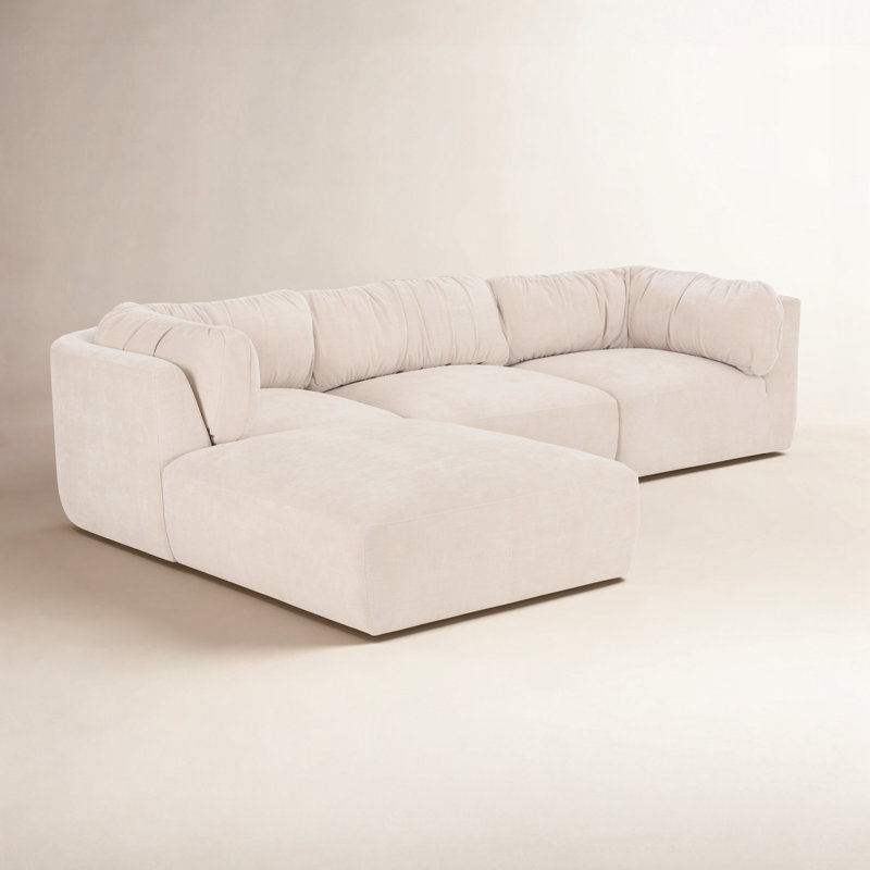 Matina Lounge Modular Sectional Taupe, Beige Polyester