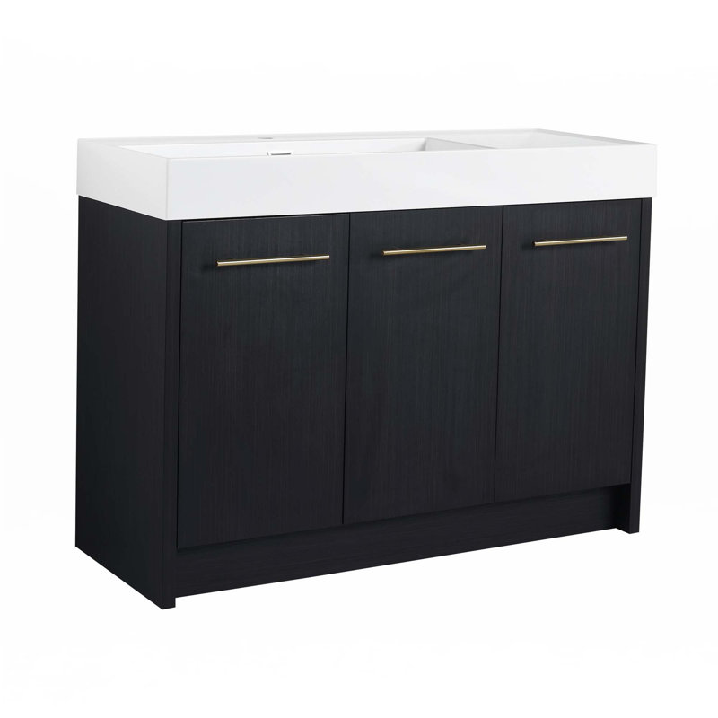 Meuble-lavabo autoportant avec lavabo en résine