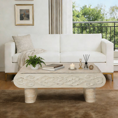 Table basse à plateau relevable, bureau moderne en bois avec rangement caché