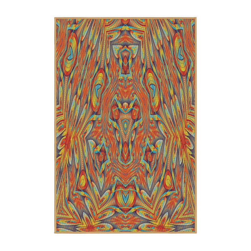 Tapis brun tissé à la machine, Rectangle 2 pi x 4 pi
