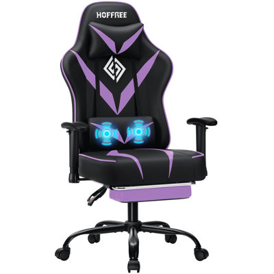 Ergonomic Massage Gaming Chair With Adjustable Armrests