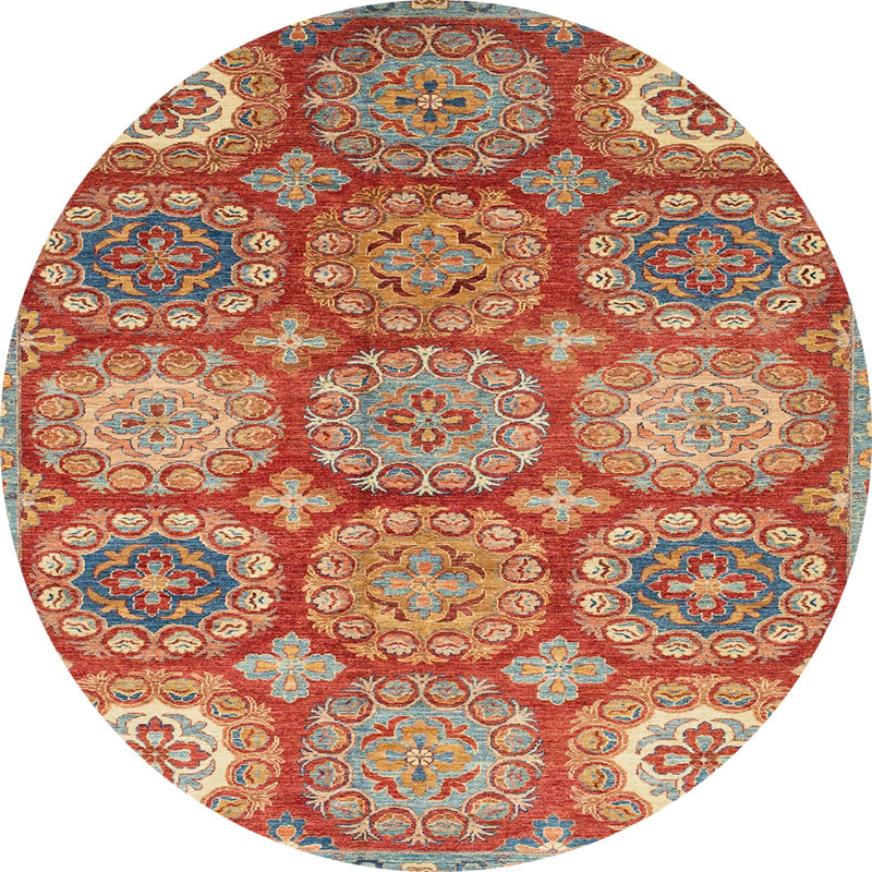 Abstract Indoor Rug, Round 5'
