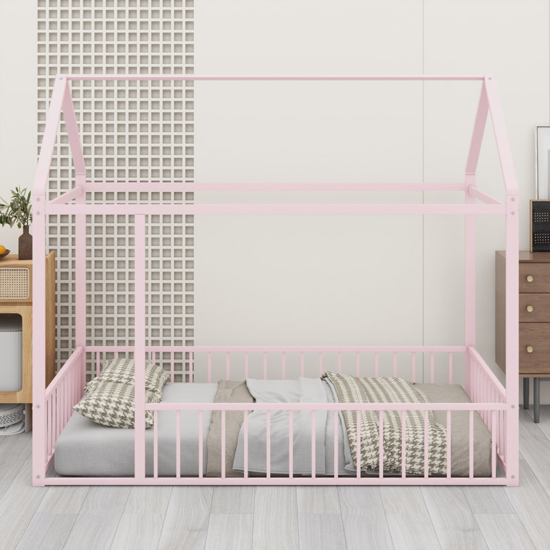 Aisaiah Metal Bed, Pink, Twin