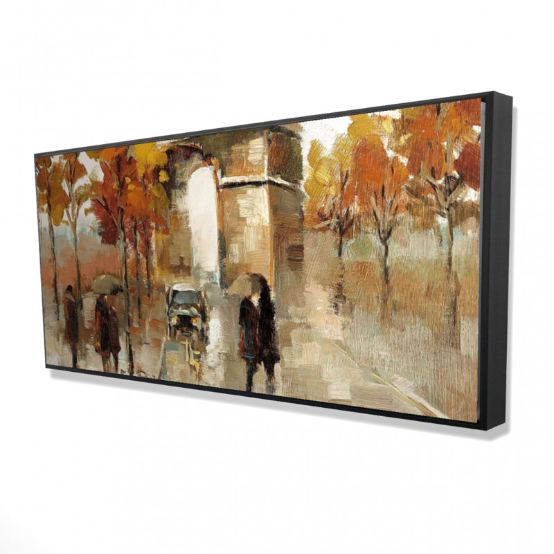 Arc de triomphe in autumn - 24"x48" Framed canvas