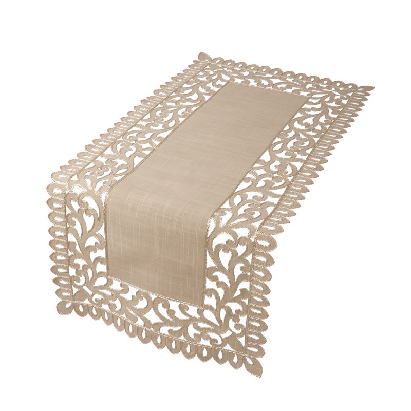 Burnard Embroidered Cutwork Table Runner, 36" L x 16" W
