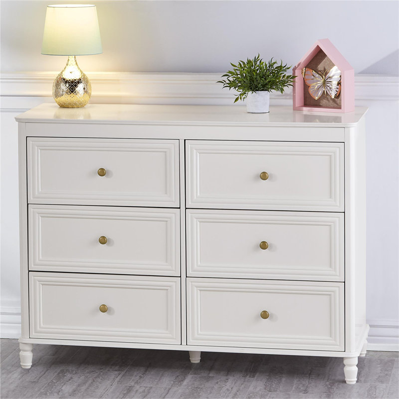 Commode 6 tiroirs Sara Kids, Crème
