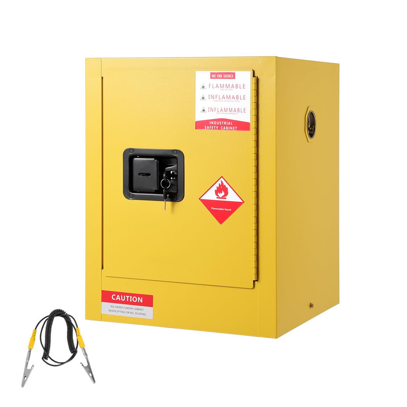 Armoire de sécurité inflammable 4 gallons, armoire de rangement en acier laminé à froid, serrure à 3 points, rangement pour produits chimiques pour garage, atelier