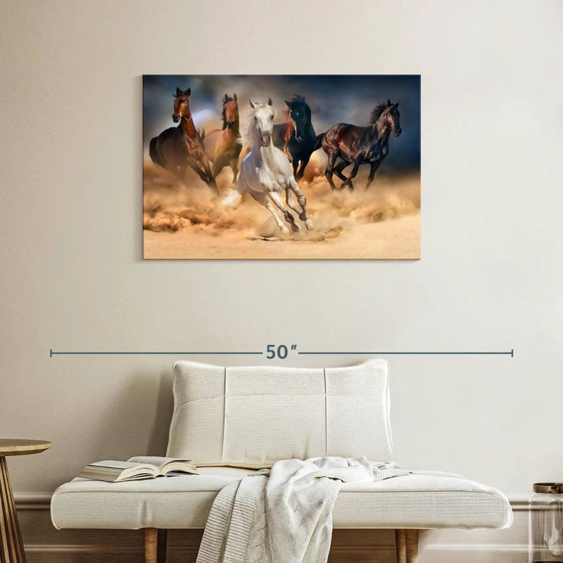 Brampt Sprinting Arab Horses, 24" H x 36" W