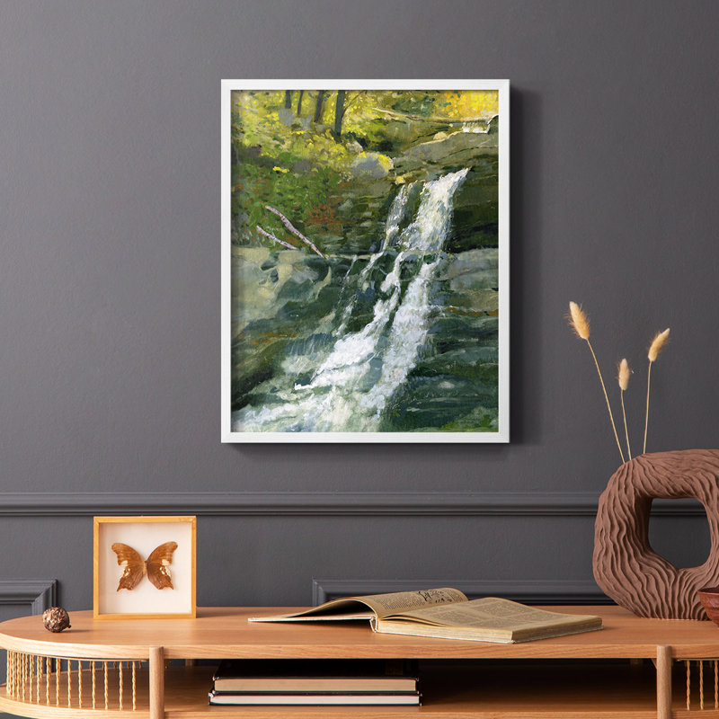 Impression encadrée Kent Falls - bois massif, H 10 po x l 8 po, Blanc