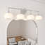 Dimmable Bathroom Wall Light with White Glass Shades-676788471-676788464-676788466