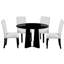 Table et chaises de salle à manger moderne - thème beige noir, ensemble de style attrayant en bois, sièges confortables-326229463