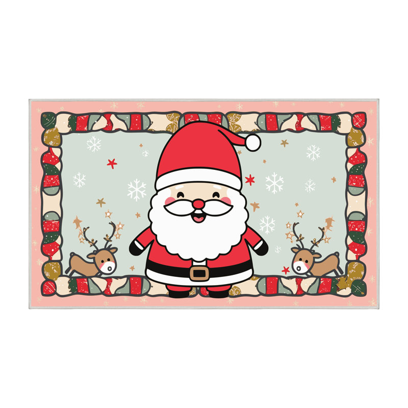 Tapis de Noël hiver lavable Ginza Six, Rectangulaire 8 pi x 12 pi