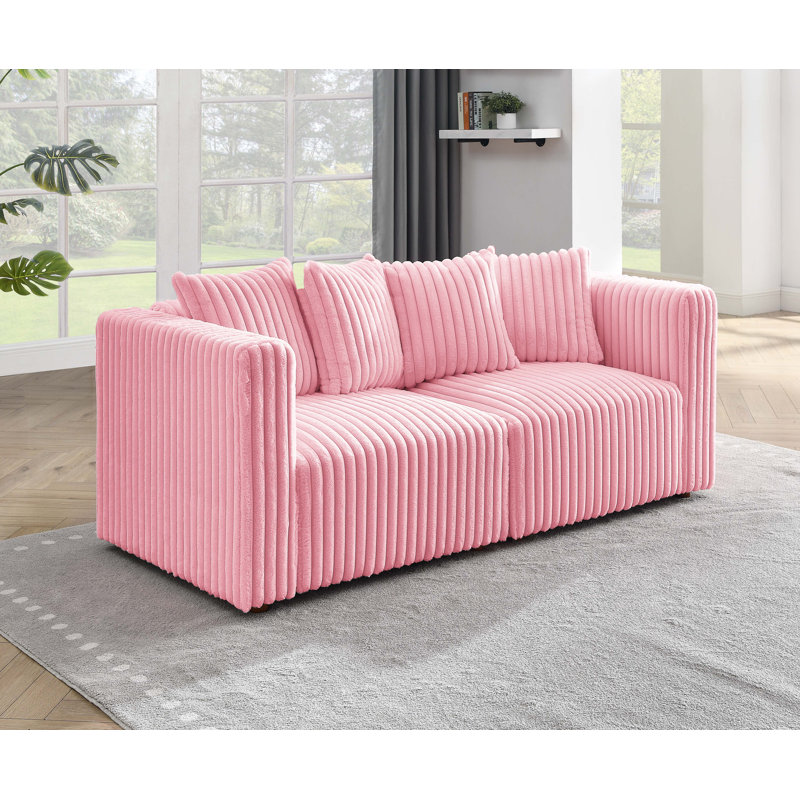 Cumdivock Loveseat, Pink Faux Fur