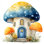 «Whimsical Mushroom Cottage», art mural sur toile tendue
