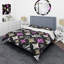Black/Pink Microfiber 3 Piece Duvet Cover Set-2003725791