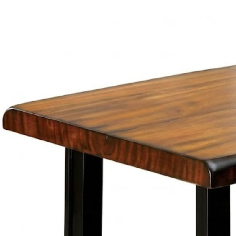 Ardella Table basse rectangulaire en bois tabac avec base en tréteaux