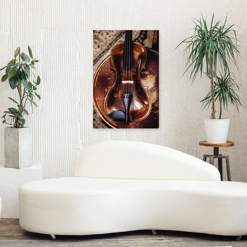 «Well-Aged Violin», art abstrait rétro, H 36 po x l 24 po