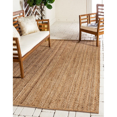 Tapis beige en jute / sisal tressé à la main Vinny Southwestern