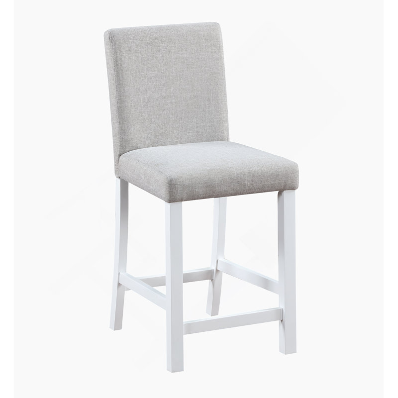 Ensemble de 4 chaises à hauteur de comptoir avec siège en lin rembourré et dossier haut ergonomique pour la cuisine ou la salle à manger